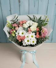 Букет цветов из:  Розы, Лизиантусы и Хризантемы в Ясном