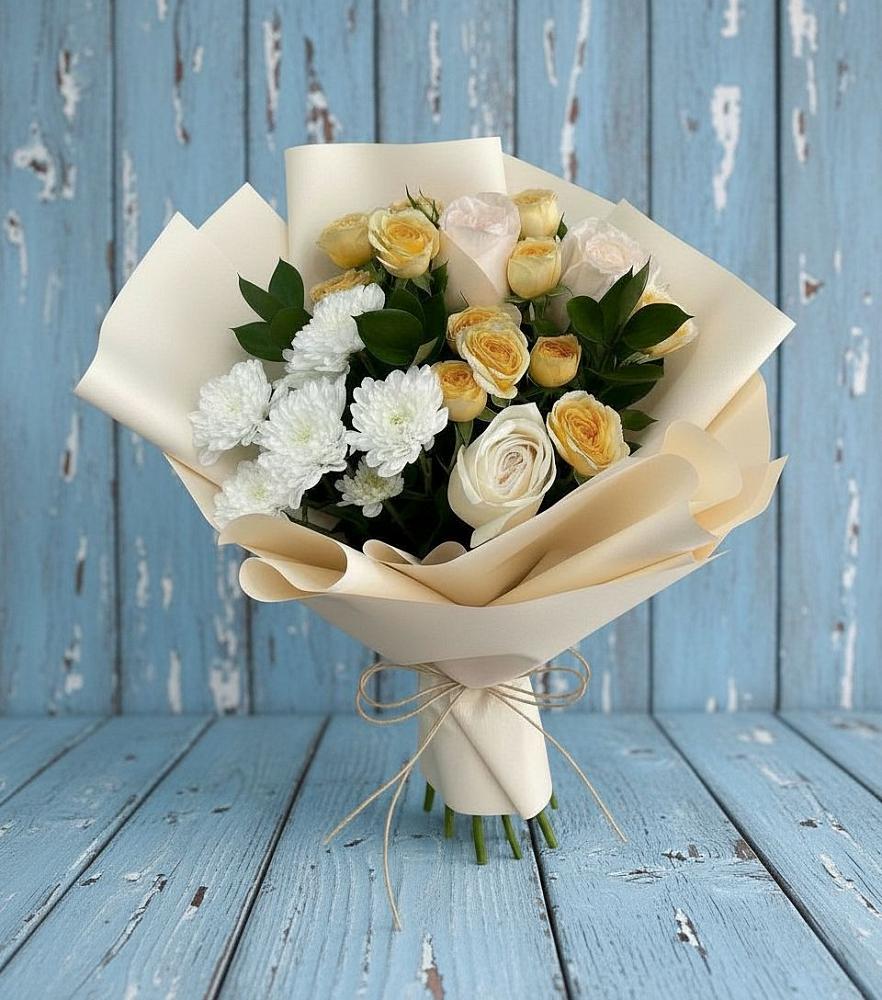 Букет цветов из: Розы и Хризантемы в Ясном