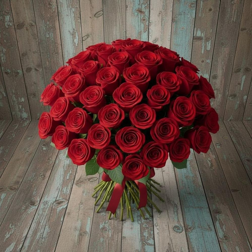 Букет 55 Красных роз Фридом в Ясном