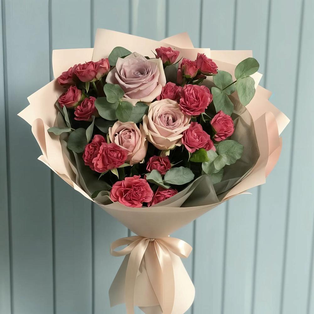 Букет цветов из: Гвоздики и Розы в Ясном