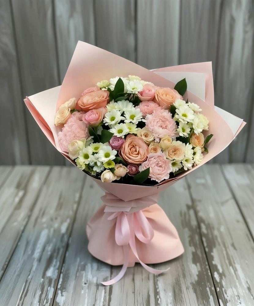 Букет цветов из: Гвоздики, Розы и Хризантемы в Ясном