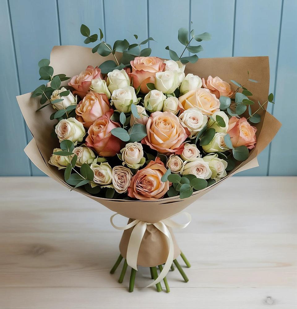 Букет цветов из: Альстромерии и Розы в Ясном