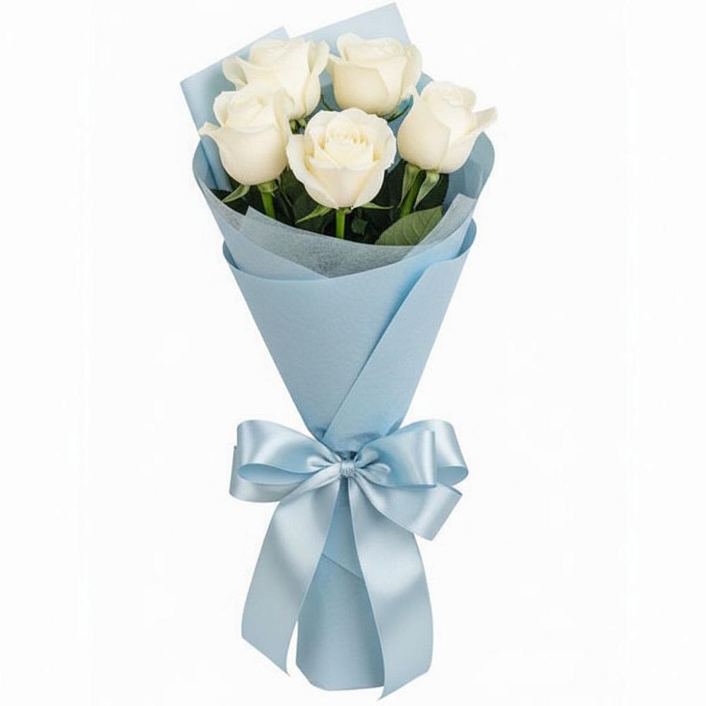 Букет 5 Белых роз Проуд в Ясном