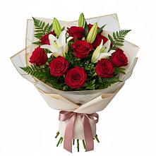 Букет цветов из:  Лилии и Розы в Ясном