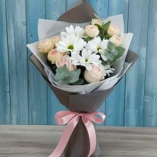 Букет цветов из:  Хризантемы и Розы #REPLACE_PRED# Ясном