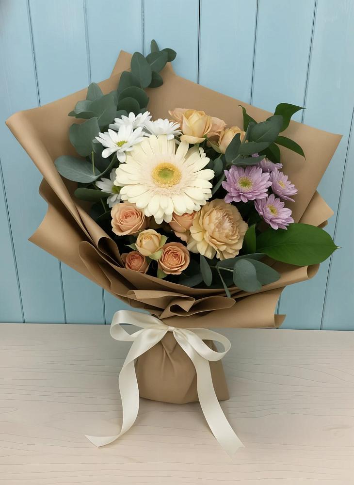 Букет цветов из: Герберы и Хризантемы в Ясном