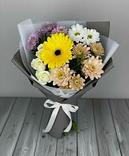 Букет цветов из:  Розы, Герберы и Хризантемы #REPLACE_PRED# Ясном
