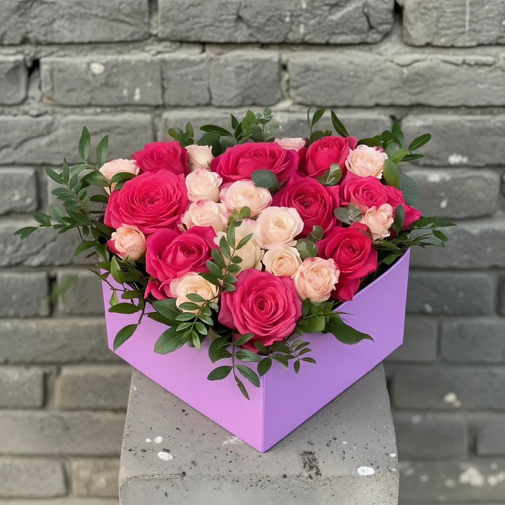 Цветочная композиция из Розы в коробке в Ясном