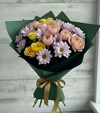 Букет цветов из:  Хризантемы и Розы в Ясном