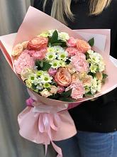 Букет цветов из:  Гвоздики, Розы и Хризантемы в Ясном