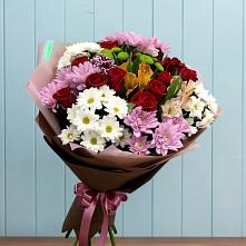 Букет цветов из:  Розы, Хризантемы и Альстромерии #REPLACE_PRED# Ясном