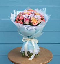 Букет цветов из:  Хризантемы и Розы в Ясном