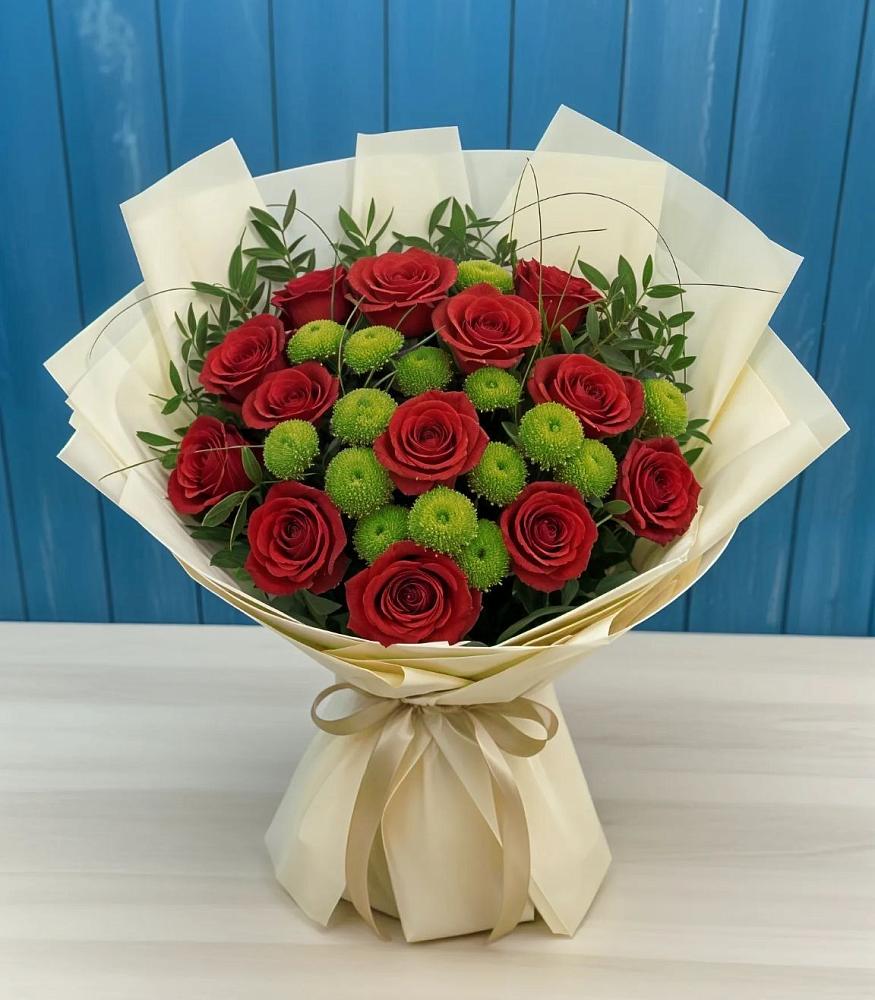 Букет цветов из: Розы и Хризантемы в Ясном