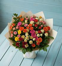 Букет Микс из разноцветных кустовых роз #REPLACE_PRED# Ясном